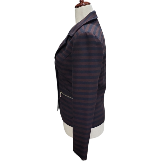 NWOT new Isaac Mizrahi Live women's stripped heavy thick material blazer jacket - Picture 3 of 10